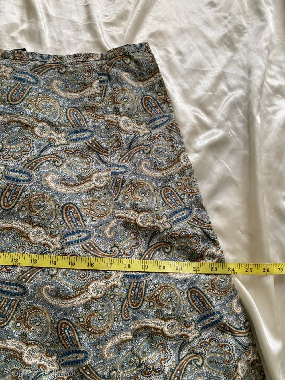 Vintage y2k Gap 100% Cotton Paisley Ruffle Boho Midi Skirt Size 10 - Picture 4 of 8